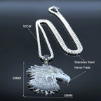 Eagle Head Pendant Necklace — Silver