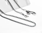 Silver-Tone Box Link Chain Choker Necklace, 61cm