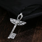 Kinitial Vintage Unique Egyptian Animal Scarab Beetle Pendant Necklace Key Cross Necklace For Man Punk Amulet Key Jewelry