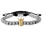 Luxury Crown Men Bracelet 316L Stainless Steel Bracelet Banlge Titanium Steel Gold Color Bracelet Adjust Size Men