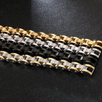 Gold Color Stainless Steel Men's Bracelets 11MM Chain Bracelet for Man Homme Men's Jewelry Best Friends Birthday Gifts