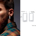 Minimal Rectangular Stud Earrings — Stainless Steel