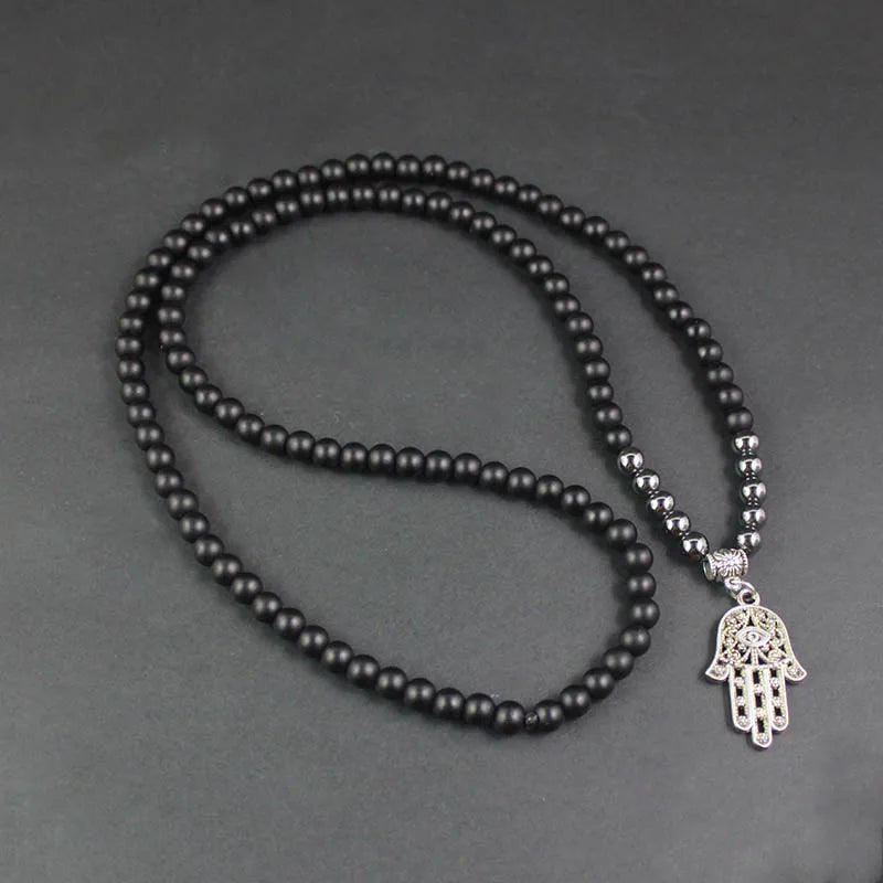 Life Tree Namaste Pendant Necklace — Zinc Alloy