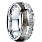 Fashion 8mm Silver Color Men Stainless Steel Ring Inlay Colorful Abalone Shell Rings For Men Women Wedding Band Jewelry Gifts