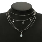 Bohemian Pentagram Crystal Necklace — Layered