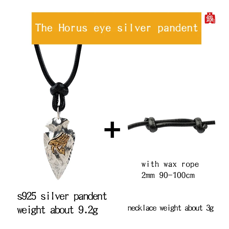 Eye of Horus Silver-Tone Pendant Necklace