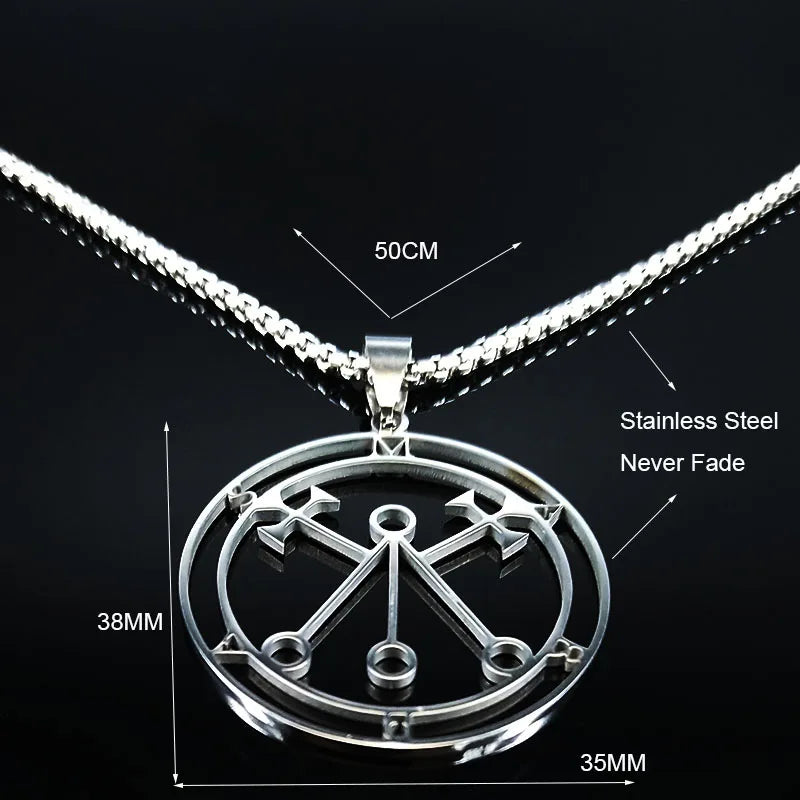 Baphomet Steel Pendant Lucifer Sigil Seal Satan