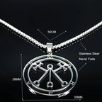 Baphomet Steel Pendant Lucifer Sigil Seal Satan