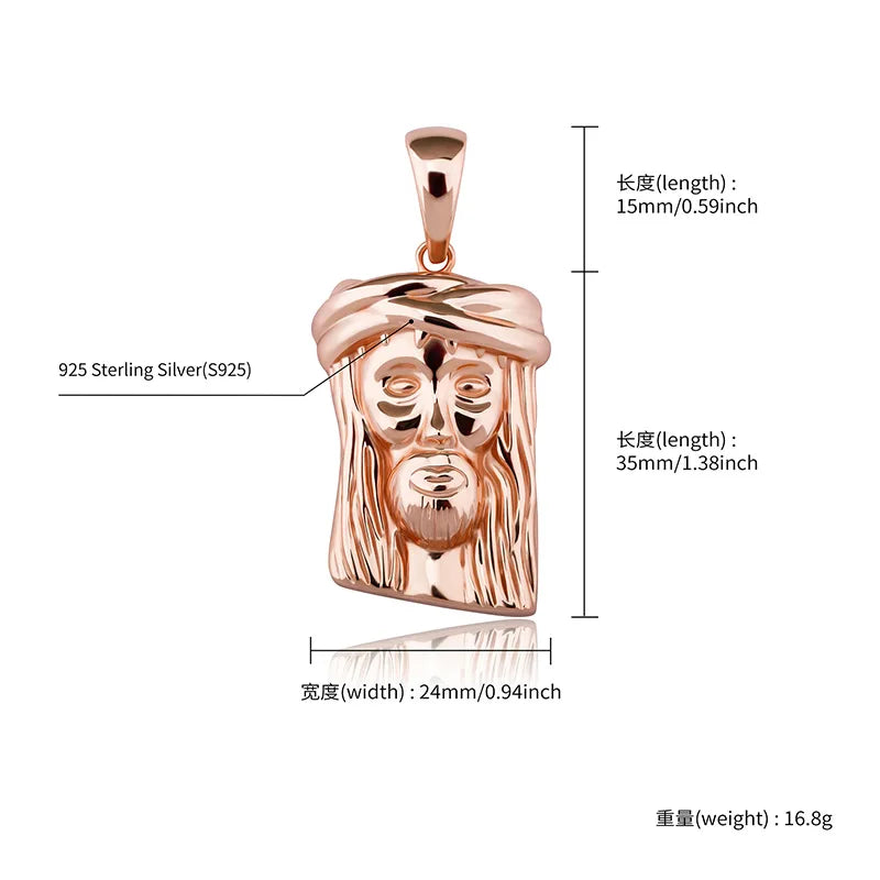 S925 Sterling Silver Jesus Piece Pendants Necklaces for Women Men Unisex Fashion Jewelry Drop Shipping