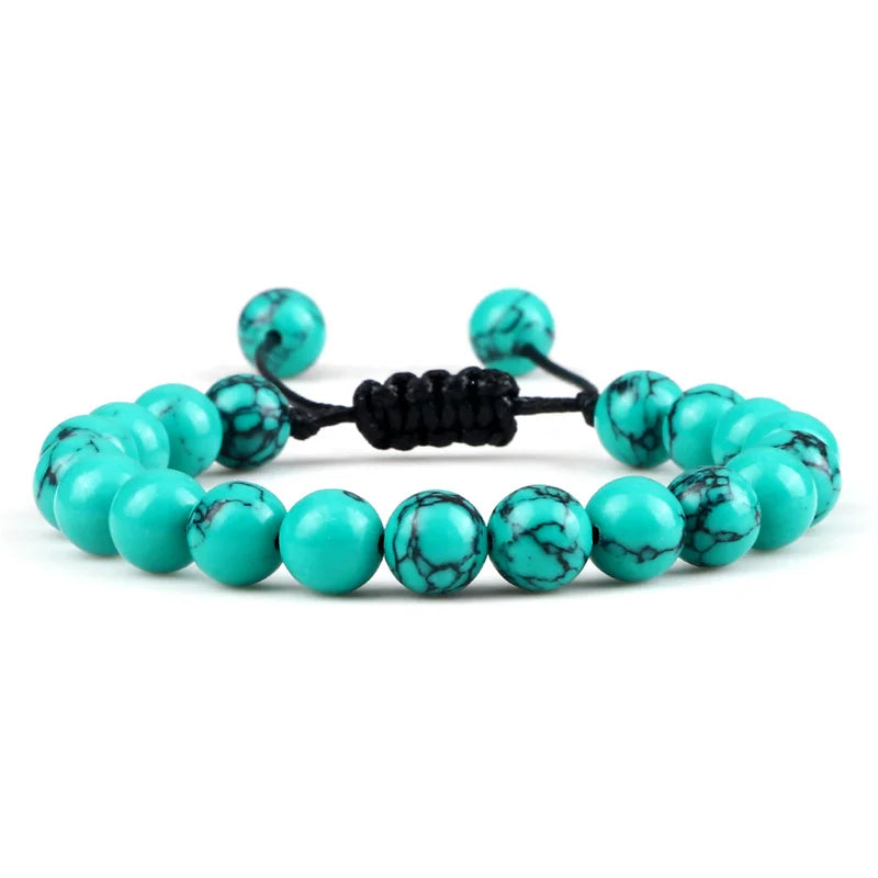 Beads Bracelet Adjustable 8mm Black Onyx Lava Tiger Eye Natural Stone Men Bracelets Healing Yoga Jewelry Gift for Women