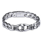 Punk Rock Viking Cuban Curb Bracelet Wrist Men Retro Hiphop Stainless Steel Charm Chain Male Dragon Bracelets Bangle
