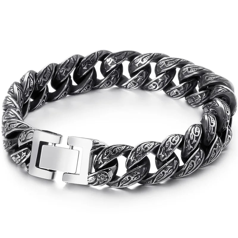 Vintage Heavy Stainless Steel Bracelet For Man Men's Link Chain Bracelets Metal Bangles Armband Hand Jewelry Gifts For