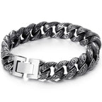 Vintage Heavy Stainless Steel Bracelet For Man Men's Link Chain Bracelets Metal Bangles Armband Hand Jewelry Gifts For