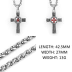Shield Cross Stainless Steel Pendant Necklace