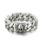 20mm Chunky Cuban Chain Bracelet with Skull Charm