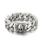 20mm Chunky Cuban Chain Bracelet with Skull Charm