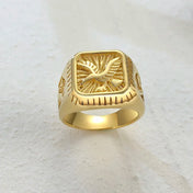 12.5mm Black Square Signet Ring — Stainless Steel