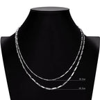 Rhombus Chain Necklace 2mm & 3mm — Stainless Steel, 50cm & 60cm