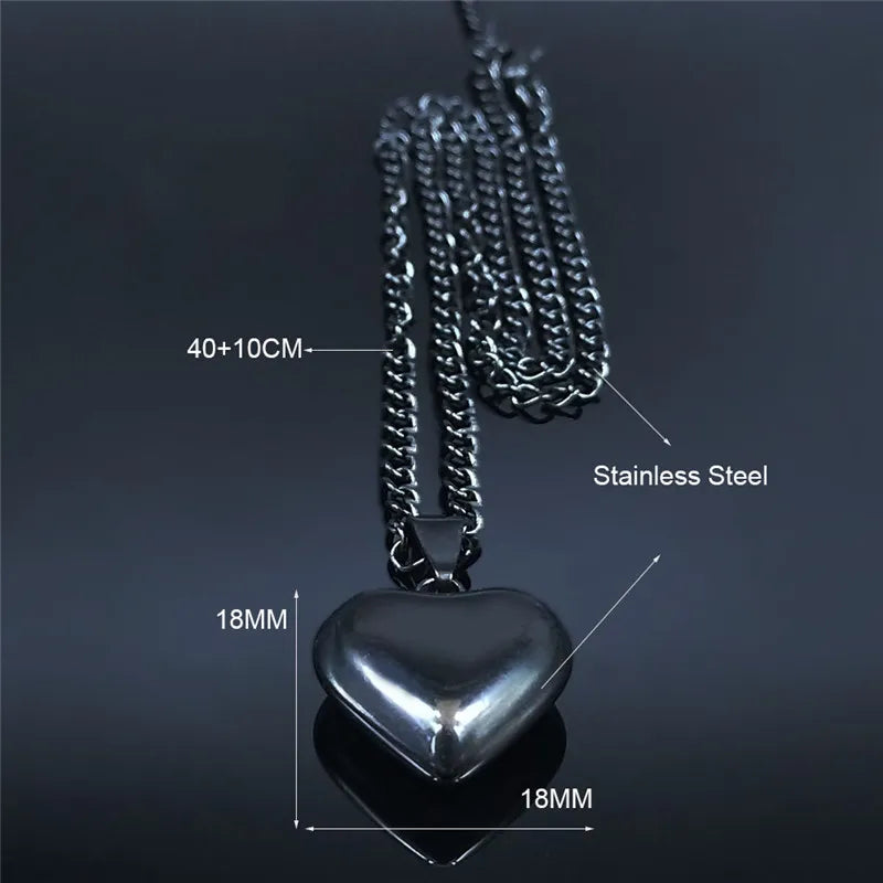 Gothic Heart Star Pendant Necklace — Stainless Steel
