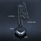 Gothic Heart Star Pendant Necklace — Stainless Steel
