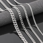 Men's Cuban Link Chain Size 3.6/5/6/7/8/9mm Men's Punk Necklace Stainless Steel Male Fashion Jewelry Gifts for Men