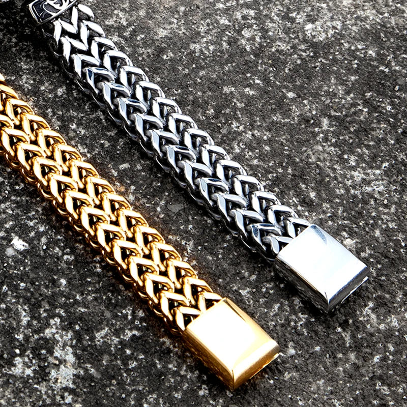 New Men's Vintage Viking Bracelet Women's Amulet Thor Viking Rune Craft Charm Stainless Steel Bracelet Luxury Jewelry