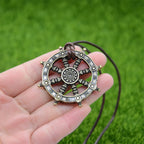 Religious Wheel Of Life Samsara Buddhist Jewelry Dharma Amulet Buddha Pendant Viking Necklace Men Women Talisman