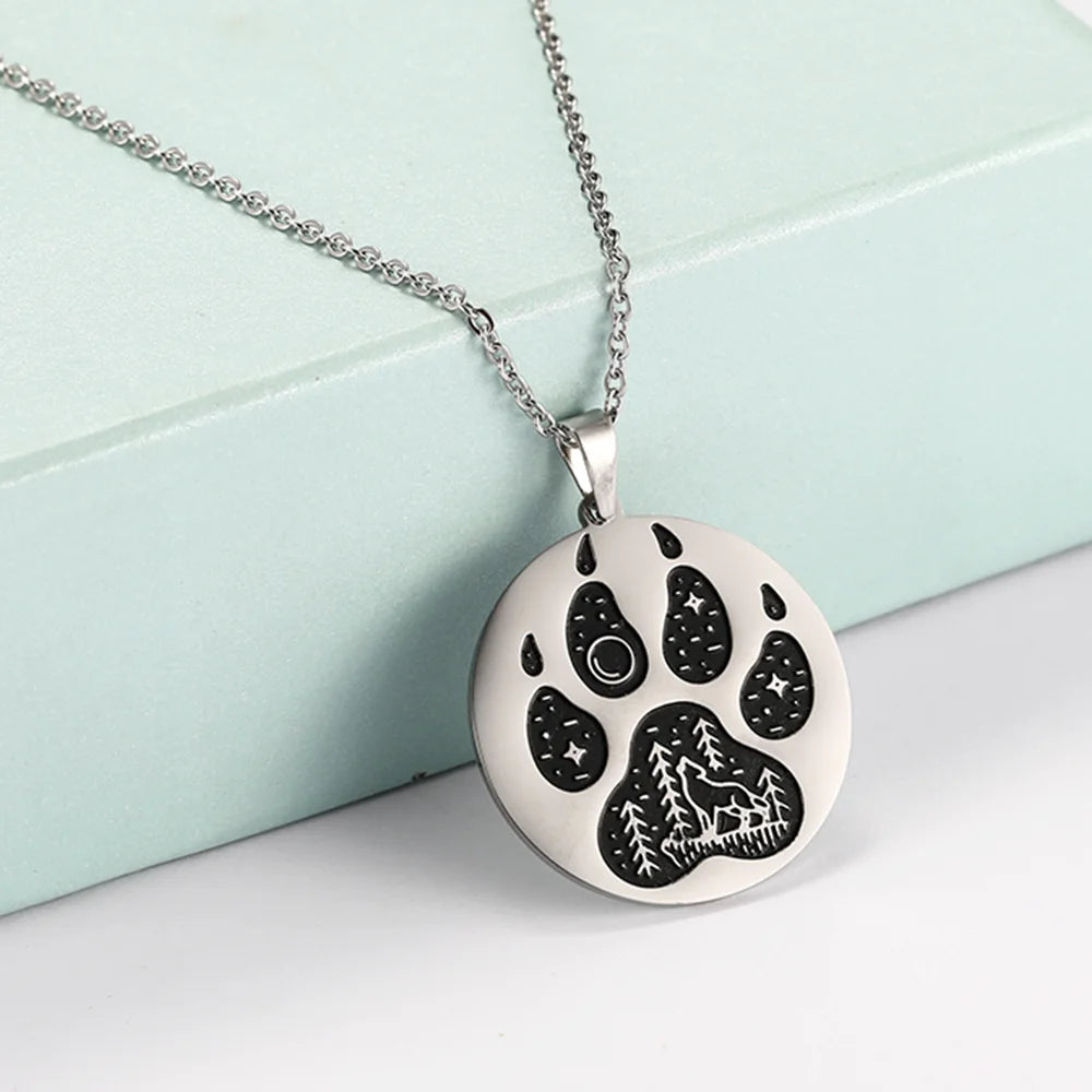 Wolf Cat Claw Pendant Necklace — Stainless Steel