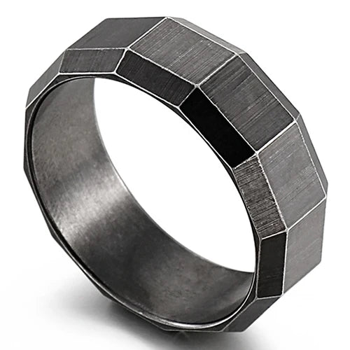 Vintage Stainless Steel Men's Finger-Rings Black Shell Ring For Men Boys Male Mens Jewellery 2022 Items