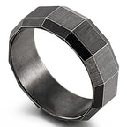Vintage Stainless Steel Men's Finger-Rings Black Shell Ring For Men Boys Male Mens Jewellery 2022 Items