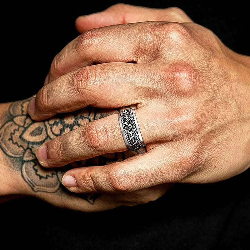 Twisted Rope Design Ring — Stainless Steel