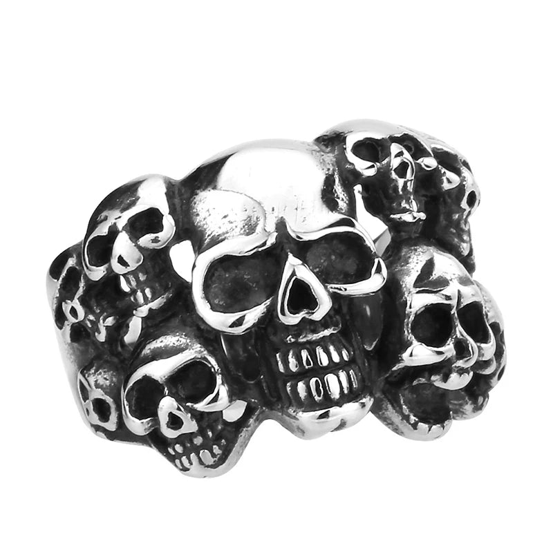 5 Styles Vintage Punk Wind Wolf Bull Ring Lizard Spartan Mask Rings Rock Hip Hop Men's Ring Jewelry Drop Shipping
