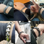 Punk Rock Viking Cuban Curb Bracelet Wrist Men Retro Hiphop Stainless Steel Charm Chain Male Dragon Bracelets Bangle