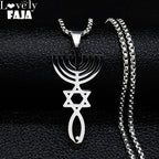 Messianic Silver Pendant Necklace — Stainless Steel