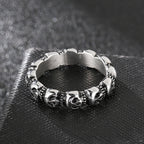 Kalen Punk 316L Stainless Steel Men's Ring Skull Finger Rings Fashion Biker Party Jewelry Round Anillos Accessories Size 8-12