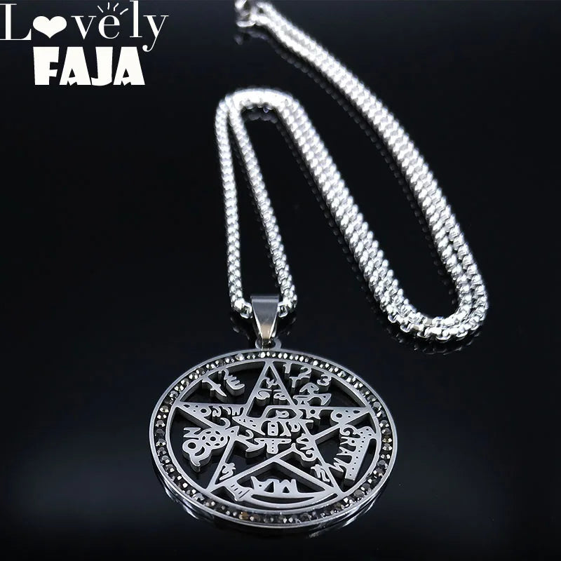 Pentagram Witchcraft Necklace — Silver