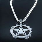 Hammer Sickle Pendant Necklace — Silver