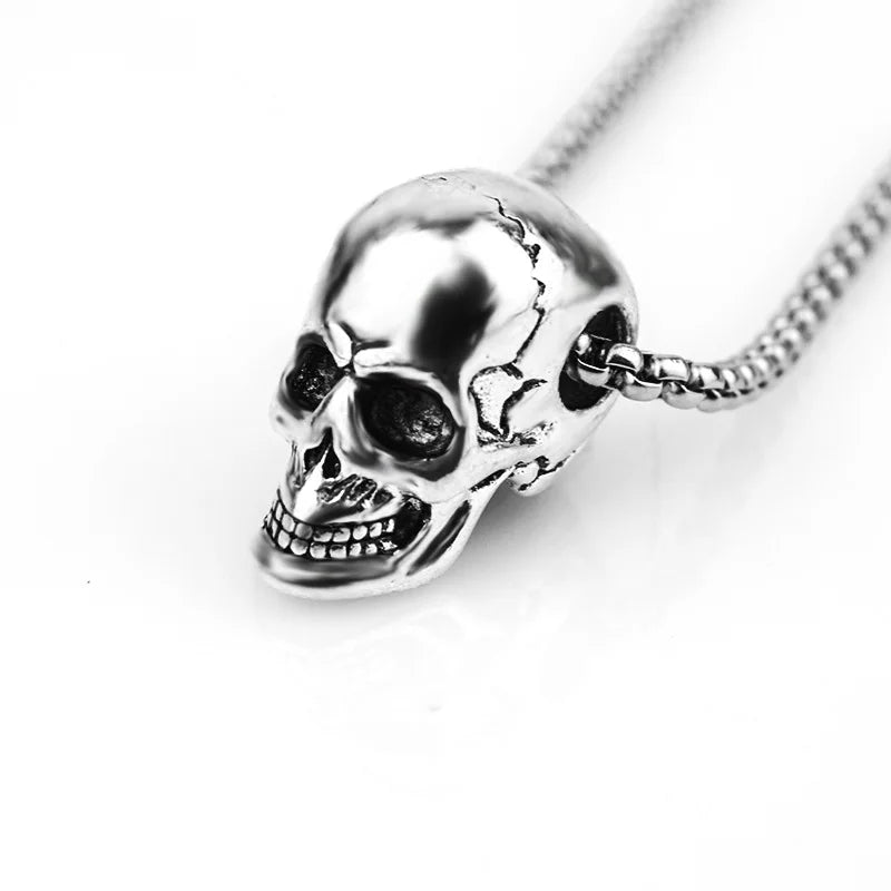 Horror Skull Head Pendant Men's Necklace New Fashion Sliding Metal Pendant Accessories Party Jewelry
