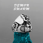 Skeleton Punk Men's Ring Rock Motorcycle Stainless Steel Ring Titanium Steel Casting Creative Gift