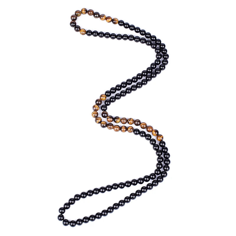 Hematite Obsidian Tiger Eye Beads Necklaces Men Fashion Triple Protection Necklaces Women for Magnetic Health Protection Jewelry