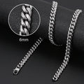 8mm 6mm Classic Cuban Chain Stainless Steel Necklace For Men's Women Chains Around The Neck Gold Silver Color Necklace Gift