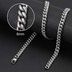 8mm 6mm Classic Cuban Chain Stainless Steel Necklace For Men's Women Chains Around The Neck Gold Silver Color Necklace Gift