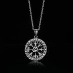 Viking Vegvisir Rune Compass Pendant — Stainless Steel