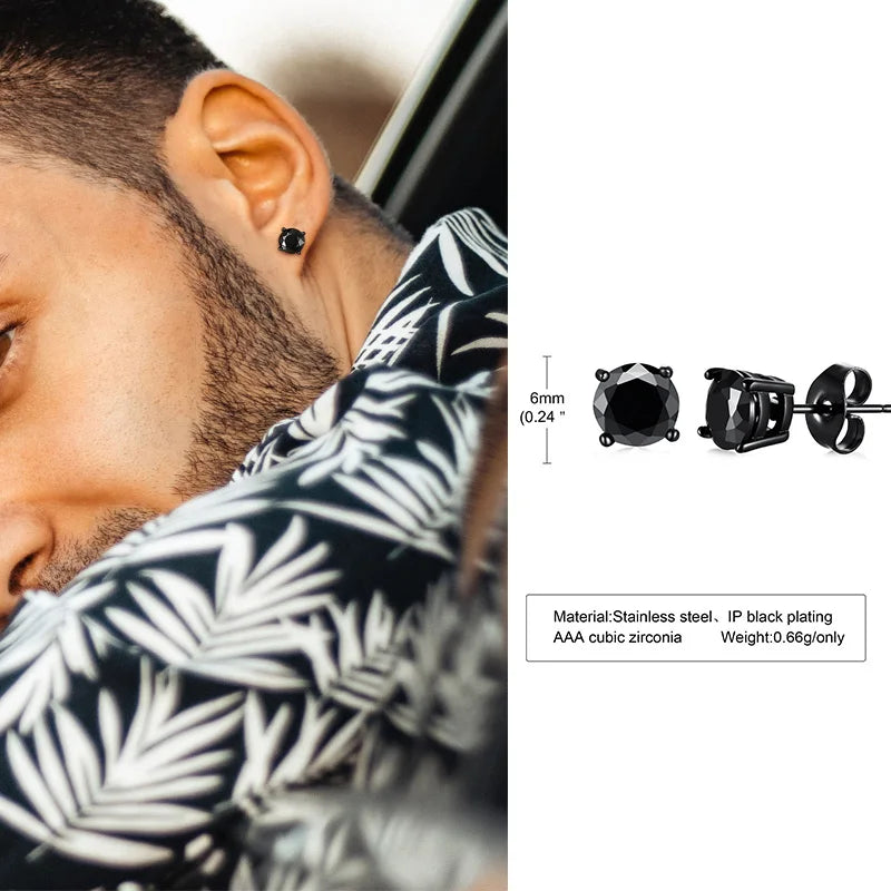 Minimal Triangle Zircon Stud Earrings — SS