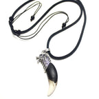Wolf Tooth Necklace Man Brave Real Tooth Pendant Punk Rock Wild Accessories Classic Jewelry