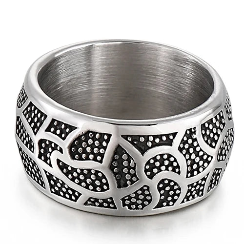 Vintage Stainless Steel Ring For Men Women Men's Finger Rings Gold Color Engraveable Wedding Band Man Titanium Rocker