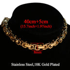 Punk Cuban Link Choker Necklace Collar Statement Chunky Stainless Steel Gold Color Thick Chain Necklace For Men Women Jewelry