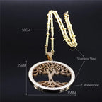 Iced Out Tree Of Life Gold Pendant Love Crystal