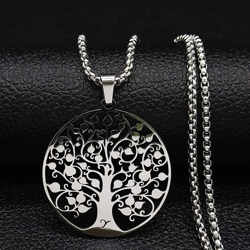 Tree of Life Pendant Necklace — Stainless Steel