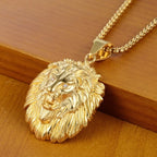 Iced Out Long Hair Lion Head Pendant